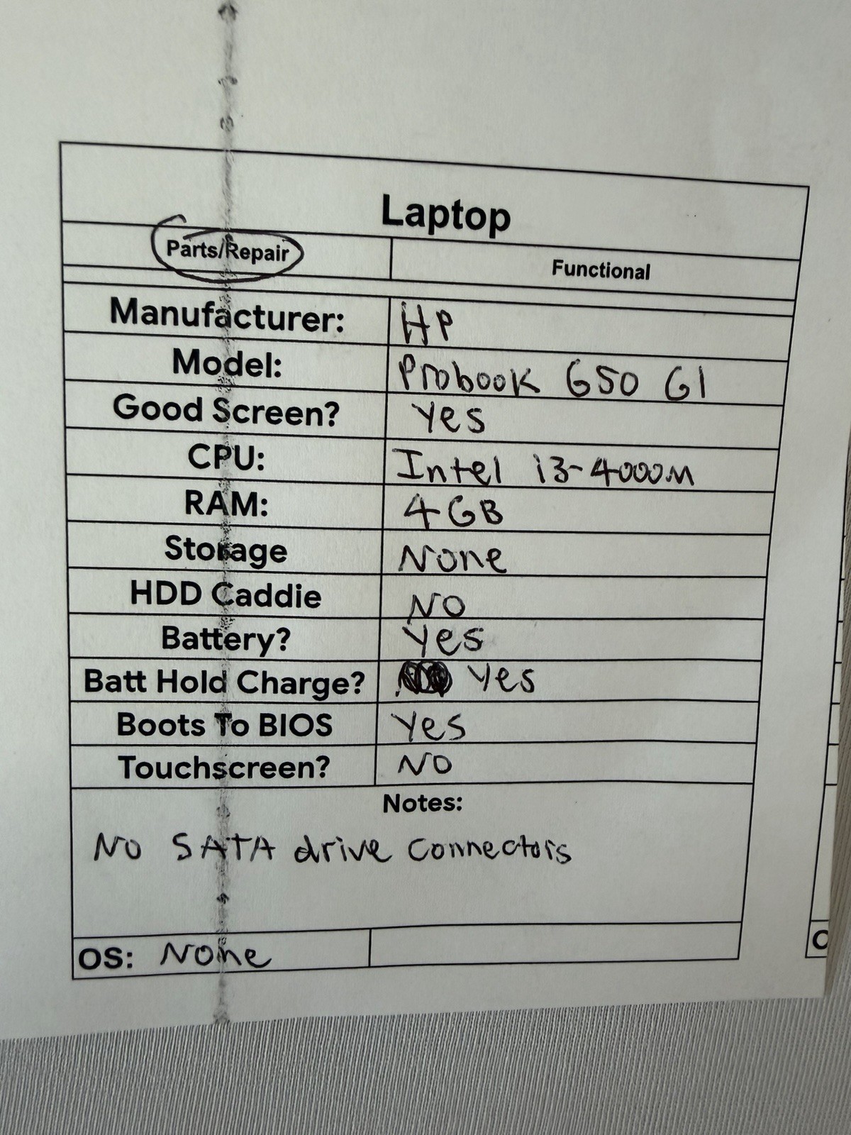 HP Probook 650 G1 Laptop – Good Screen – Intel i3-4000M – RAM 4 GB – Read Des