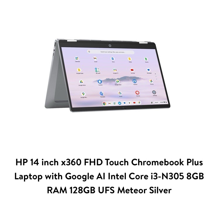 HP Chrome bookx360 14b-cd0000 14″ FHD Touch Intel i3-N305 8GB 128GBUFSChromeOS