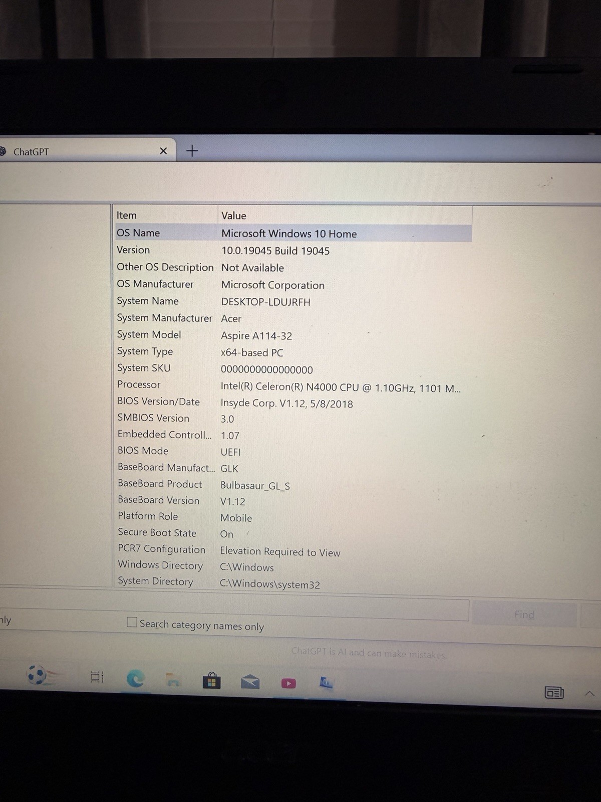 Acer Aspire 1 A114-32 14in FHD Celeron N4000 4GB 64GB eMMC Win10