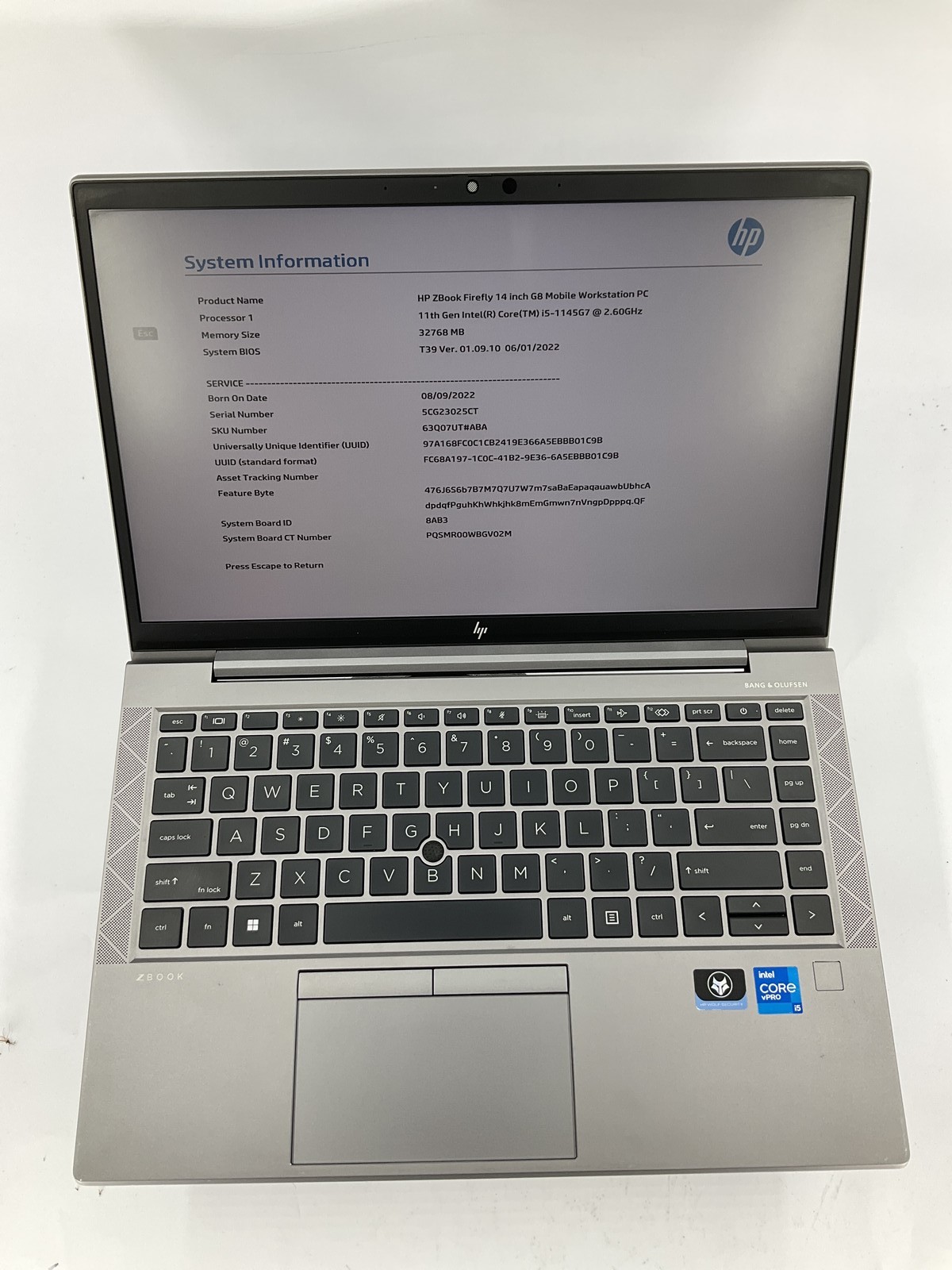 HP Zbook Firefly G8 14″ Core i5-1145G7 256GB 32GB B Win 11 Pro
