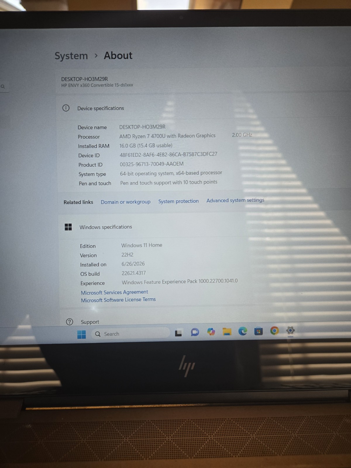 HP ENVY x360 15-ds1xxx 15.6″ Touch Ryzen 7 4700U 16GB 512GB SSD W11H