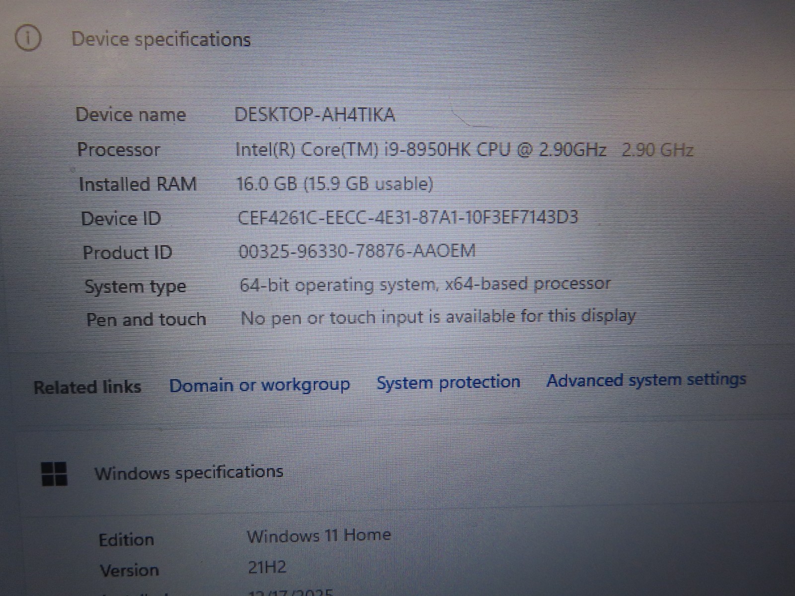 Alienware 17 R5 Gaming Laptop , I9-8950HK, 16GB RAM, 500gb