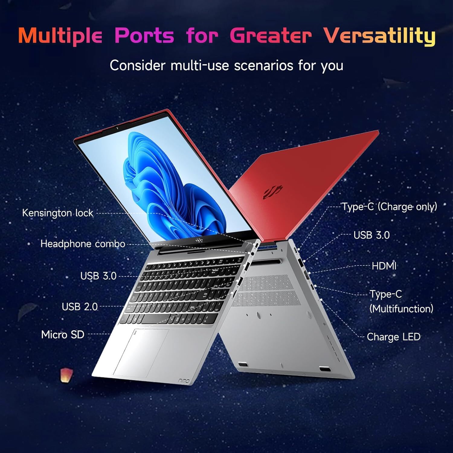 NIMO 15.6 FHD Laptop 8GB RAM 128GB SSD Intel Pentium Quad-Core N100 WiFi 6