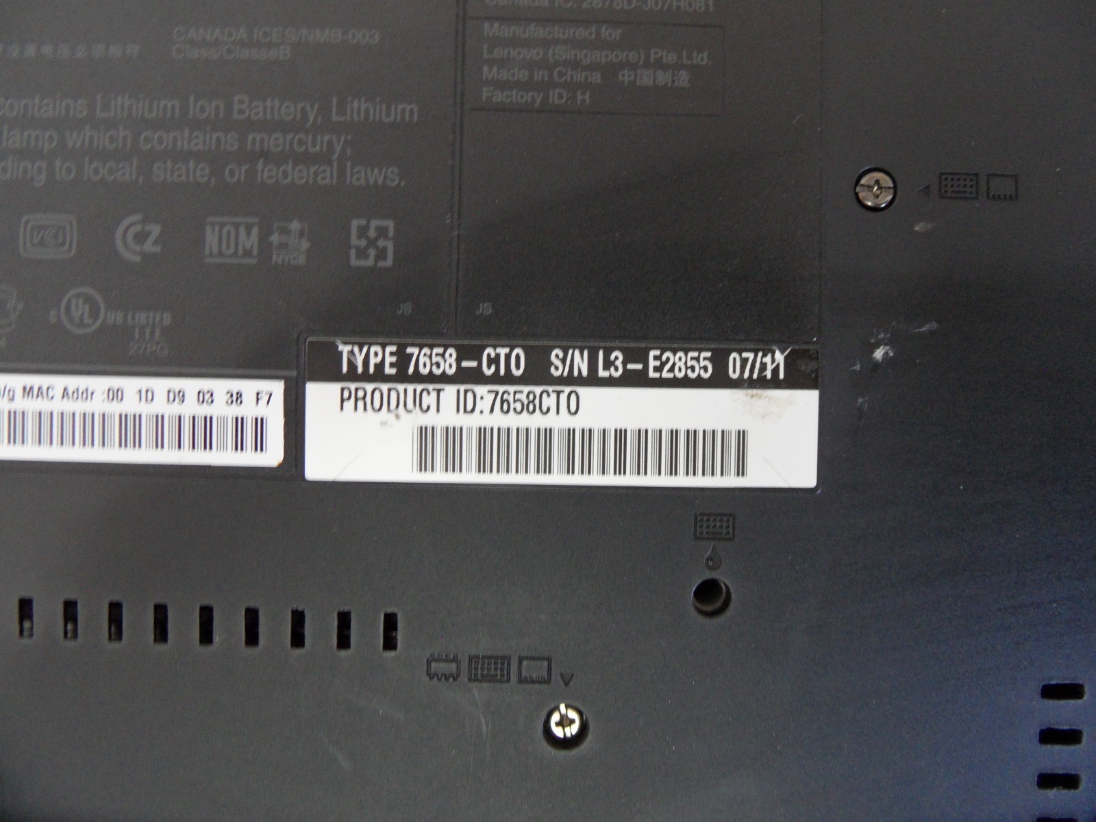Lenovo Thinkpad T61 For Parts No Hard Drive Posts Bios Loud Fan