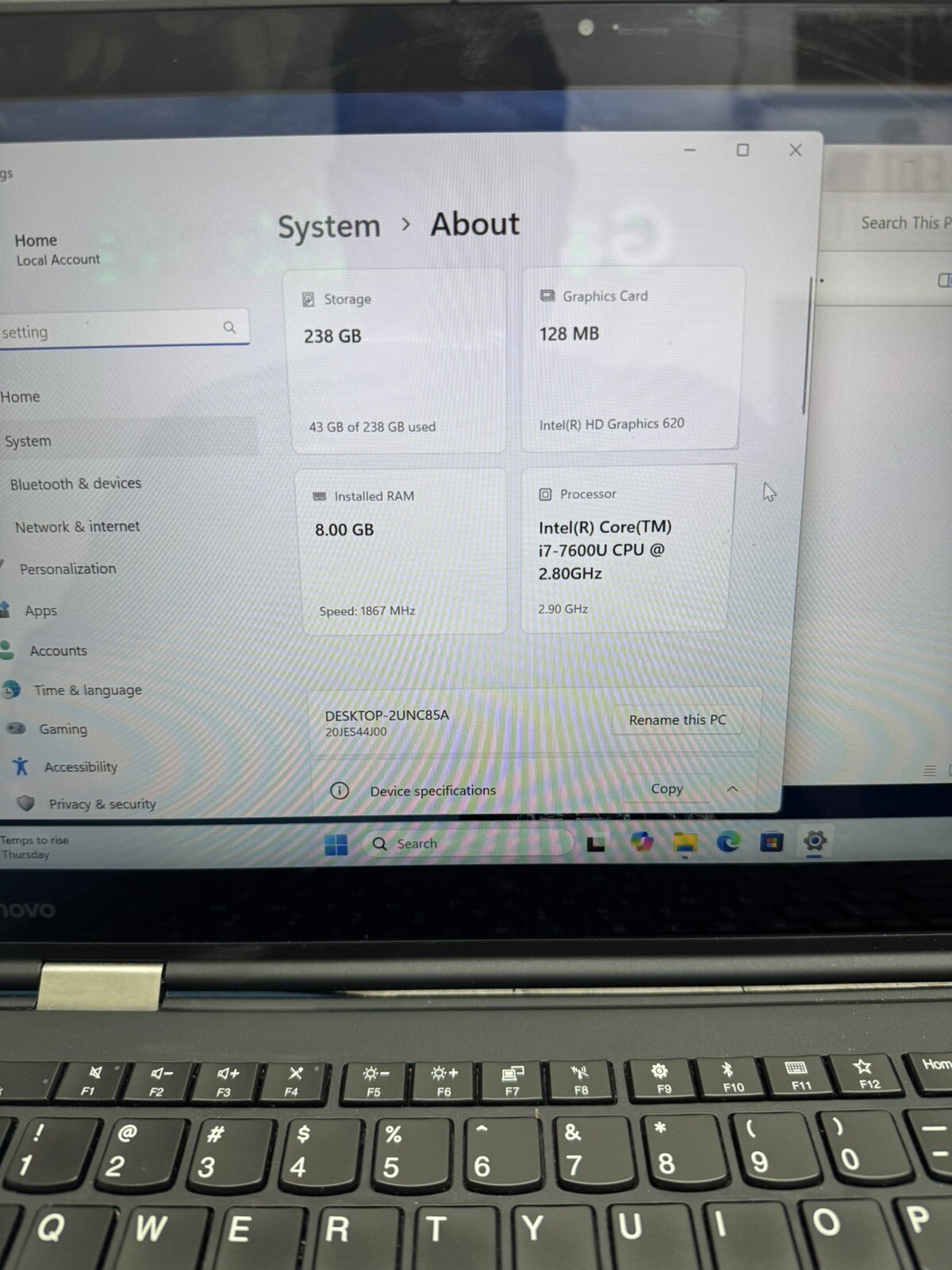 Lenovo ThinkPad X1 Yoga 2nd Gen 2-in-1 Intel i7-7600 8GB DDR4 256GB NVMe W11 Pro