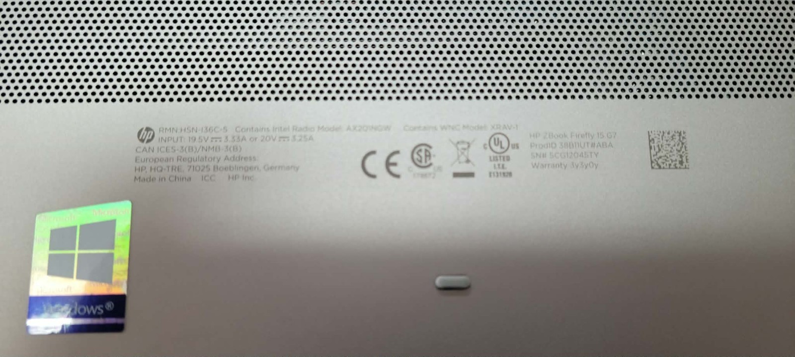 HP ZBook Firefly 15 G7 Mobile Workstation i7-10510U@1.8GHz 4GB No SSD/OS Works