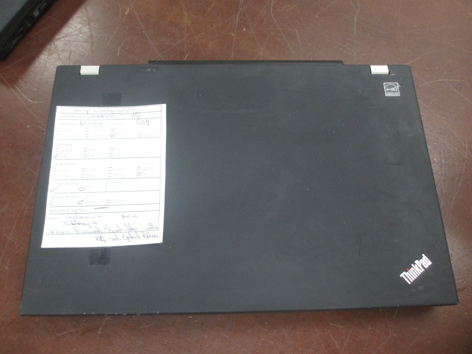 Lenovo ThinkPad T510 15.6″ i5-M520 2.4GHz 4GB/320GB ‘COMBO’ Laptop + AC *BIOS***
