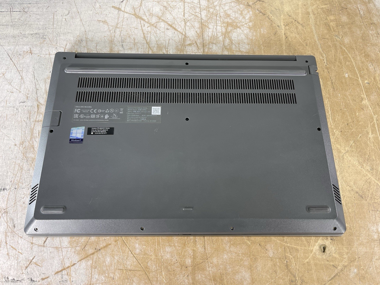LENOVO THINKBOOK 15-IML i5-10210U @ 1.60GHz, 8GB RAM, NO HDD/OS