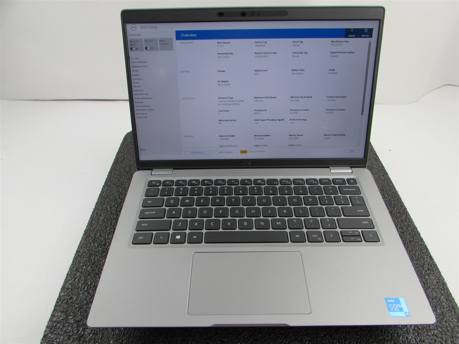 DELL LATITUDE 5420 1920X1080 FHD CORE I5-1145G7 512GB SSD 16GB RAM NO O.S