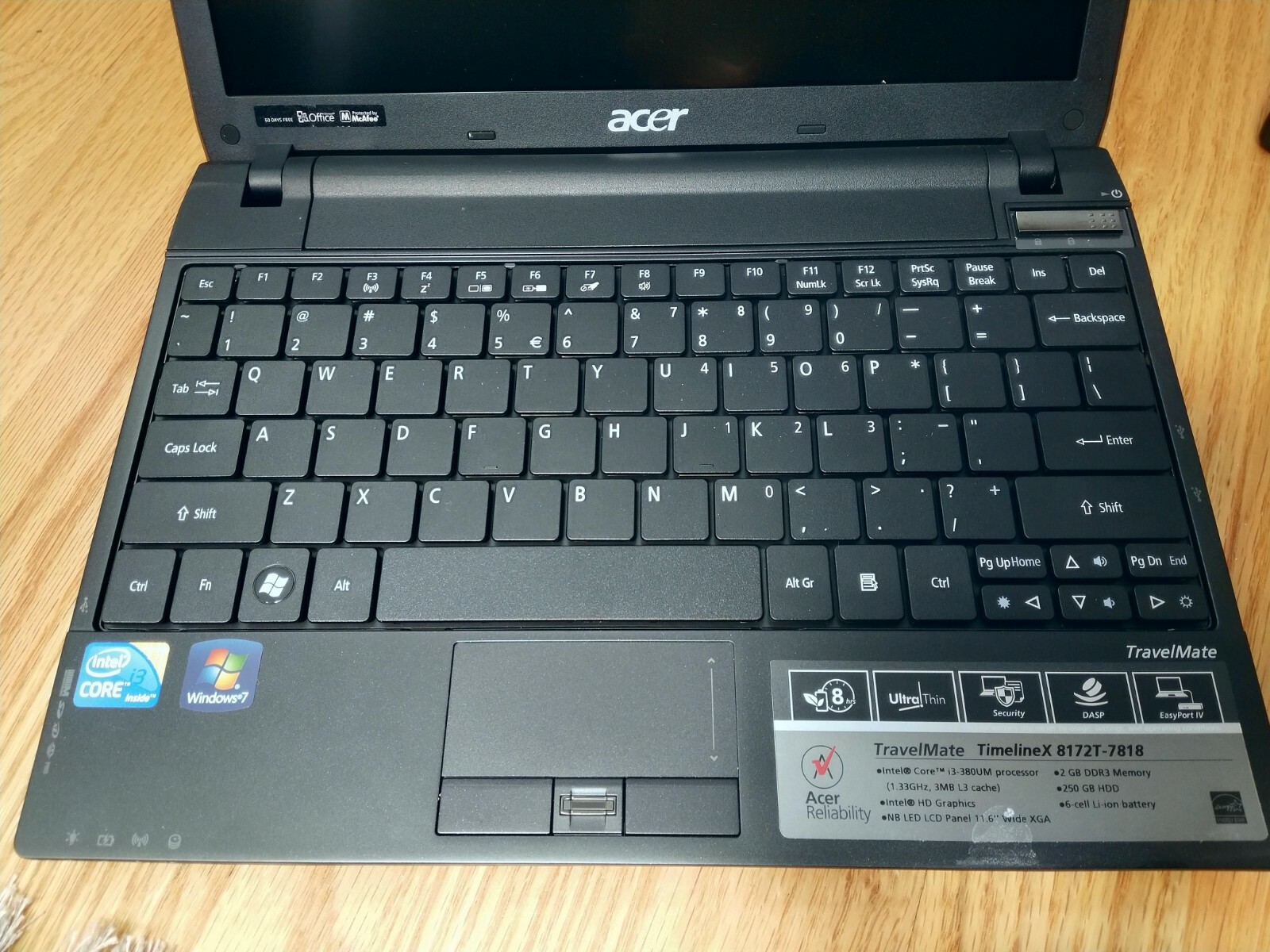 Acer TravelMate 8172 Laptop – Lightly used but WORKING for online classwork!