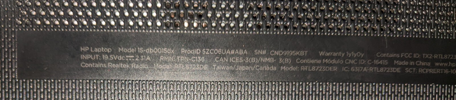 HP Laptop 15-db0015dx 1TB