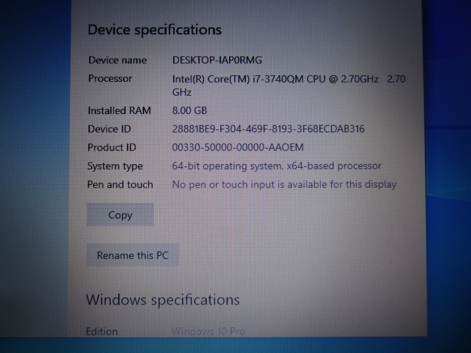 Dell Precision M4700 Laptop Computer +NEW Bat -15.6″Screen -Windows10 -256GB SSD