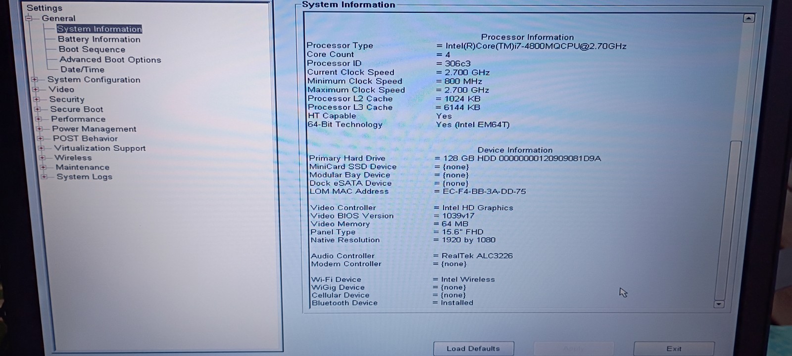 Dell Latitude E6540 15.6 inch (128GB, Intel Core i7 4th Gen., 2.7GHz, 4GB)…