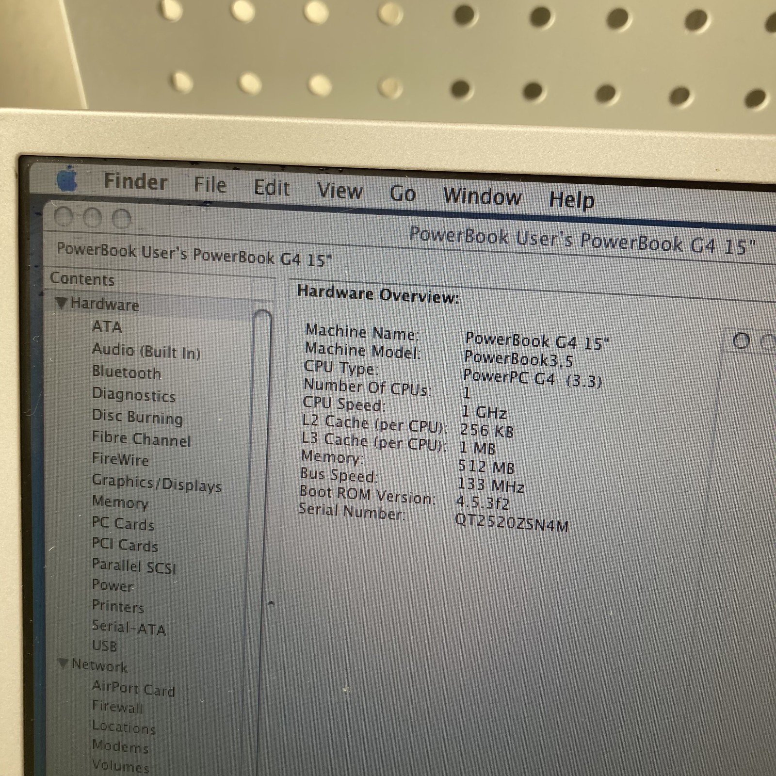 Vintage Apple PowerBook G4 Titanium M5884 Screen Issues Mac OS X 10.4