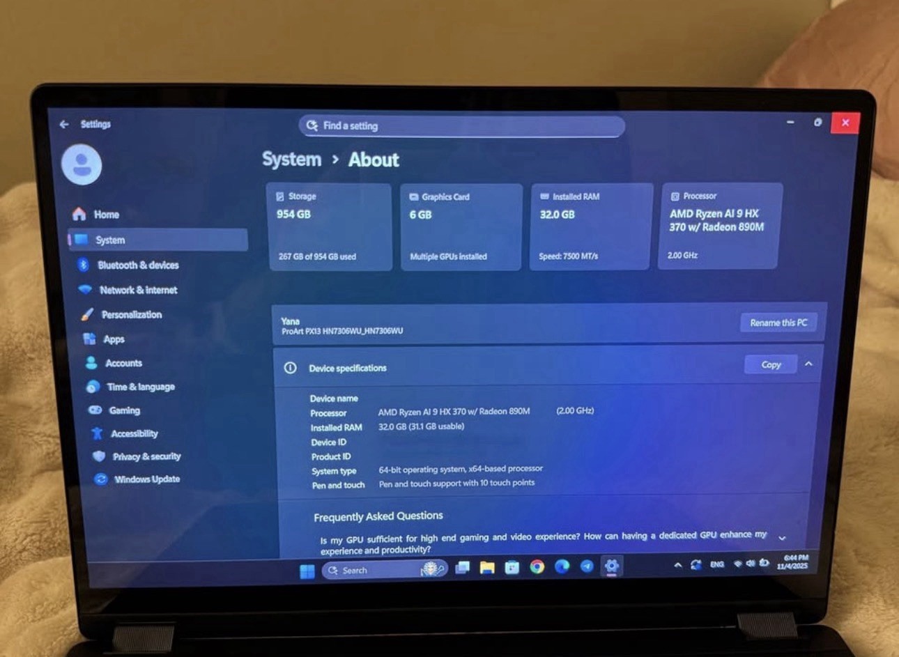 ASUS ProArt PX13 HN7306 OLED 3K 13” Ryzen AI 16GB 1TB SSD Copilot+