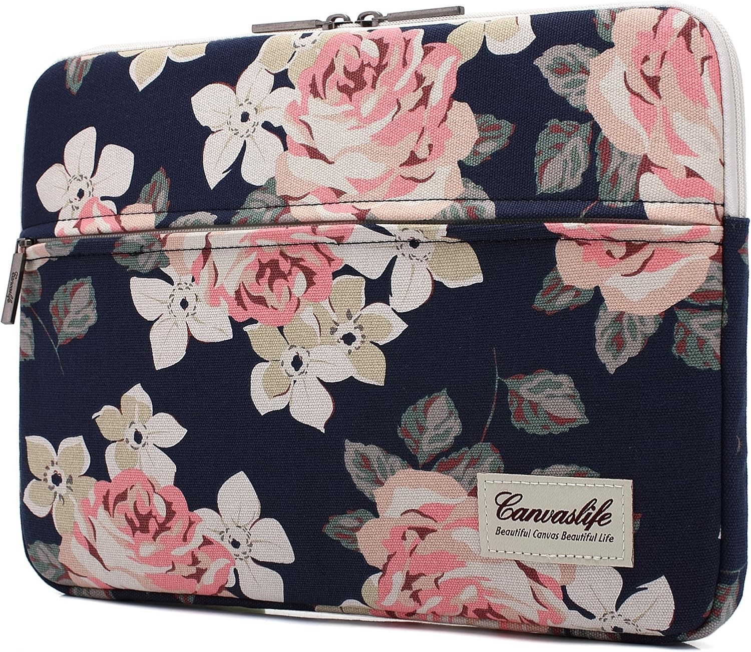 White Rose Pattern Laptop Sleeve 14 inch 14.0 inch Laptop Case Bag
