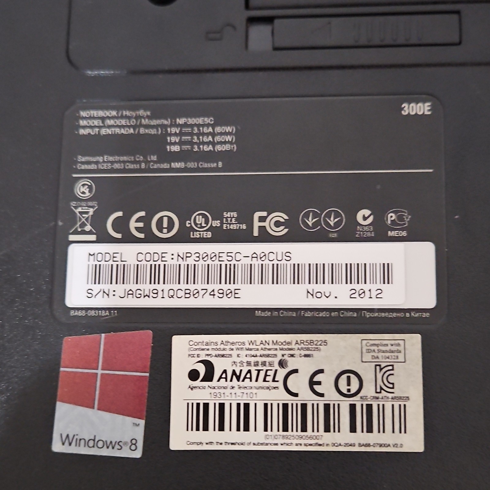 Samsung NP300E5C 300E 15.6″ Intel Pentium 8GB RAM 500GB HDD Win10