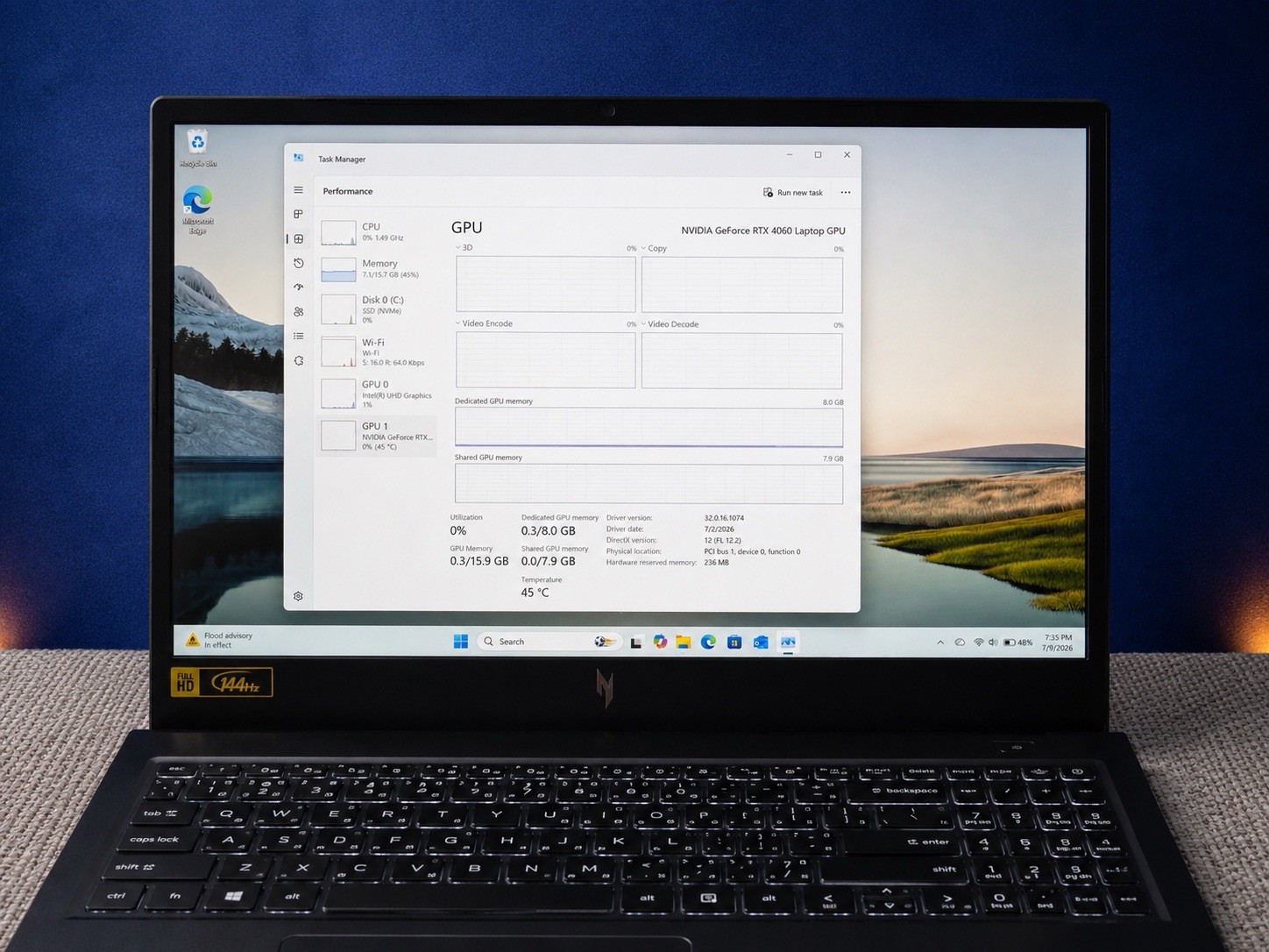 Acer Nitro V 15 Gaming Laptop Intel Core i7-13620H RTX4060 16GBDDR5 512SSD 165HZ