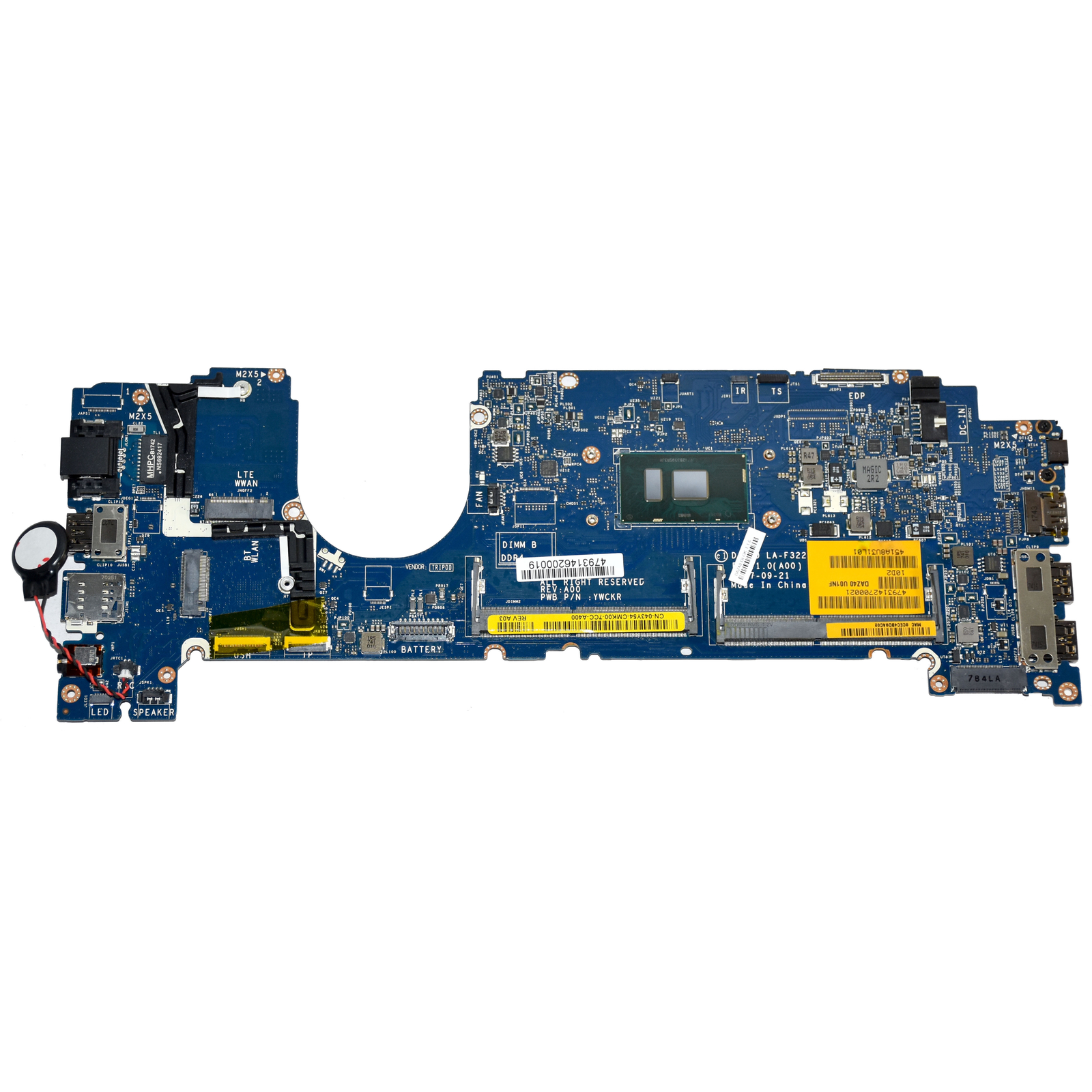 Dell Latitude 7490 Motherboard i3-7130U Dual-Core 2.7GHz LA-F322P 43Y54