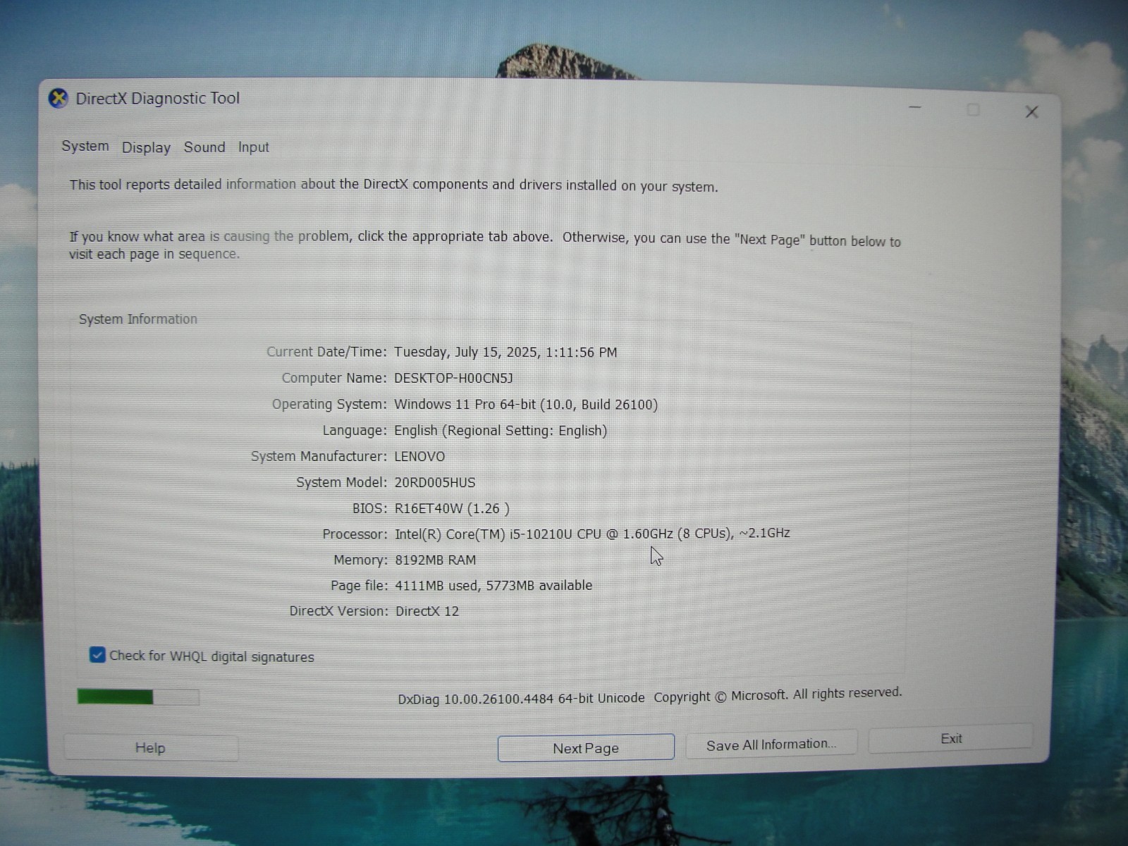 Lenovo ThinkPad E15 15.6” Intel Core i5-10210U 1.6GHz 8GB 256GB Reset SSD