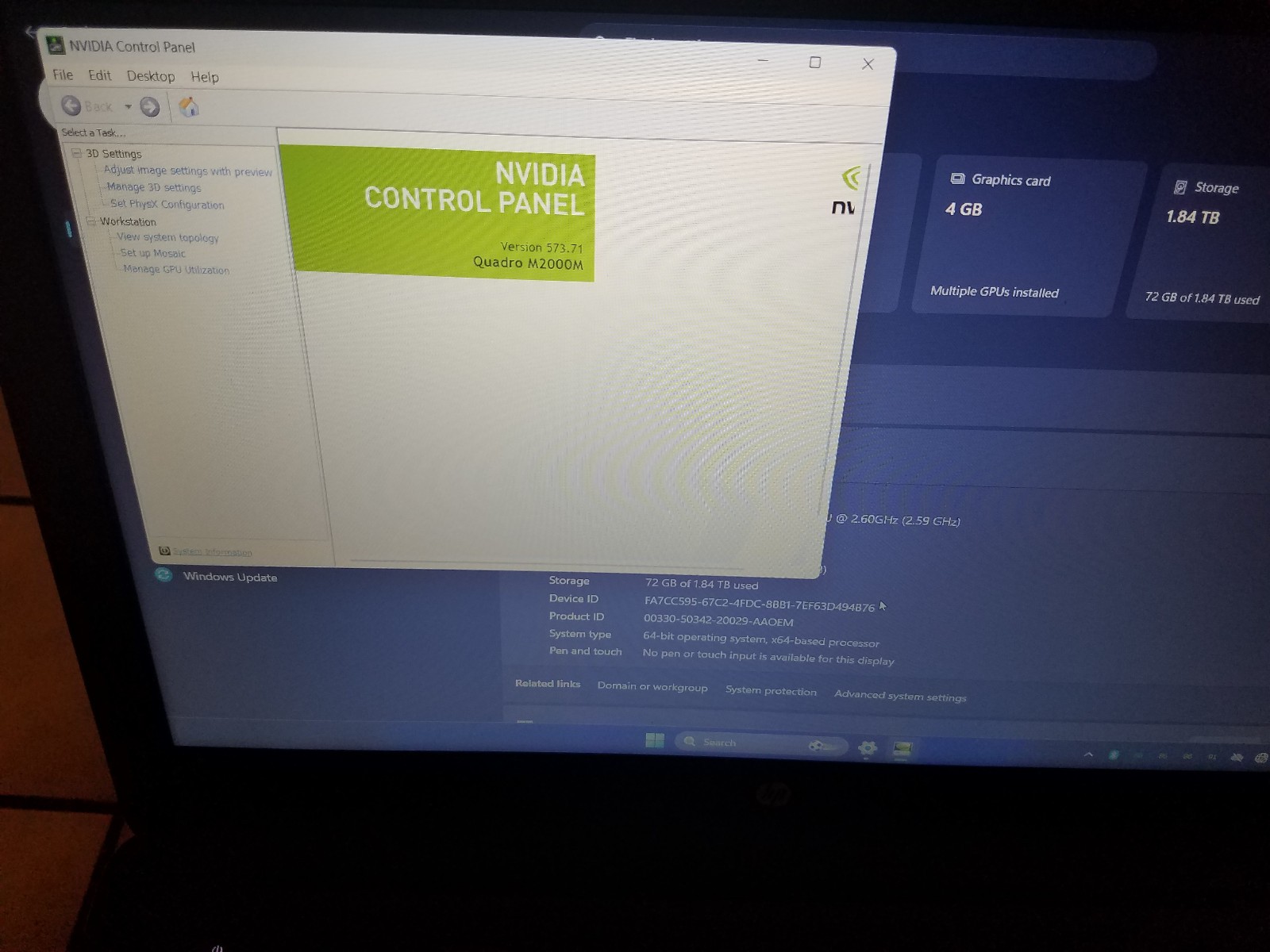 HP ZBook 15 G3/i7-32 RAM-2TB STORAGE-NVIDIA M2000M *BIOS LOCKED*