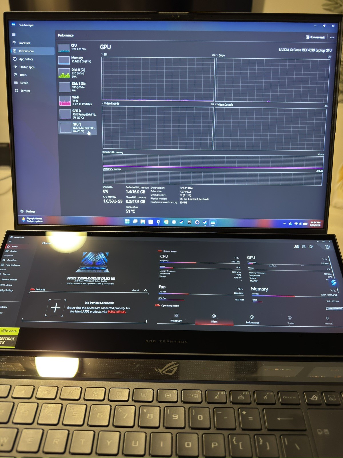 ASUS ROG Zephyrus Duo 16 (2023) 16” 2TB SSD, 96GB RAM, 4090. READ DESCRIPTION