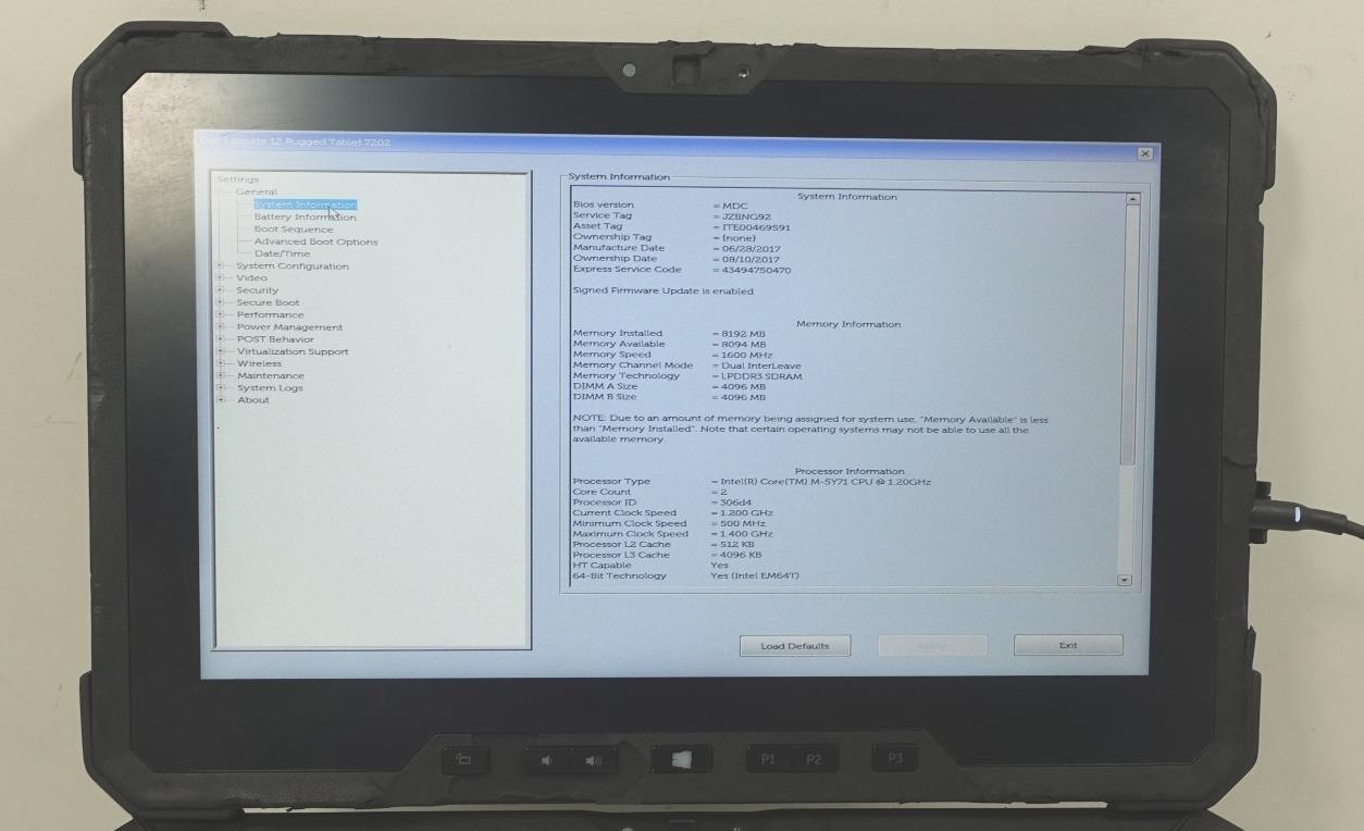 Lot 10 Dell Latitude 12 Rugged Tab 7202 11.6″ Core M-5Y71 1.20GHz 8GB No SSD