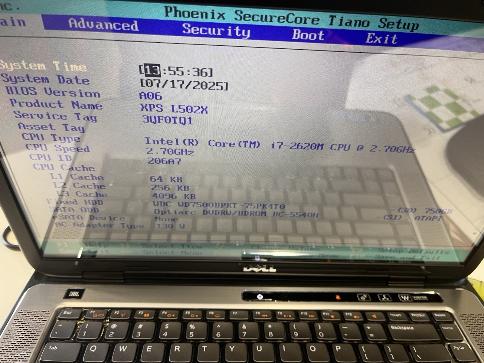 Dell XPS L502X 15.6” i7-2630QM, 8 GB/750GB SSD BlueRay, Win10 Pro