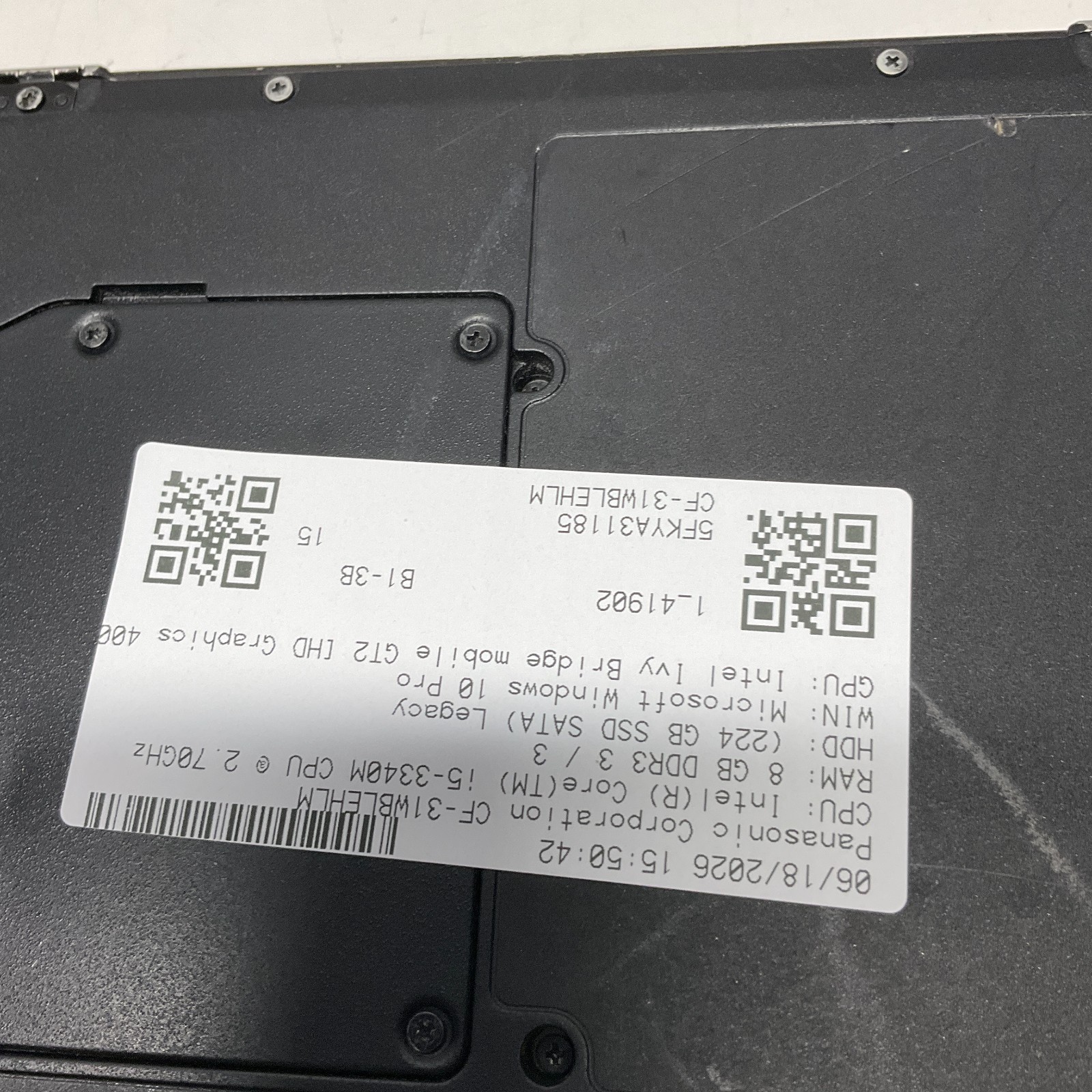 Panasonic Toughbook CF-31 MK3 Laptop Intel Core i5-3340M 8GB 240GB SSD Win 10