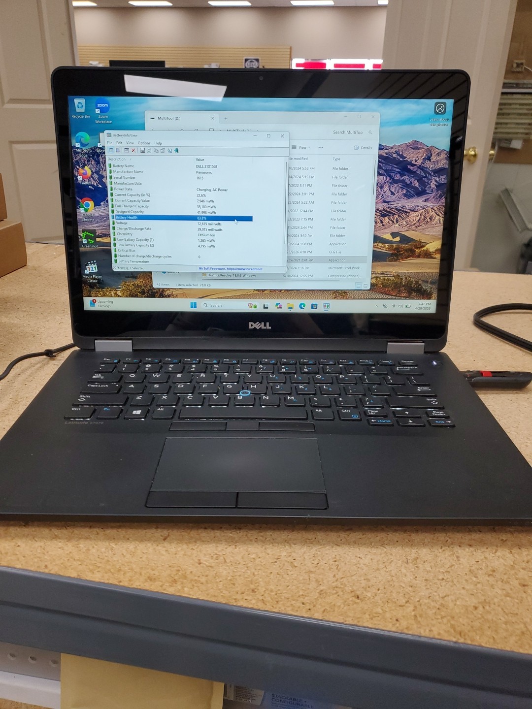 Dell Latitude E7470 Touch 256GB SSD i5-6300U, 8GB RAM W11pro 042826-1
