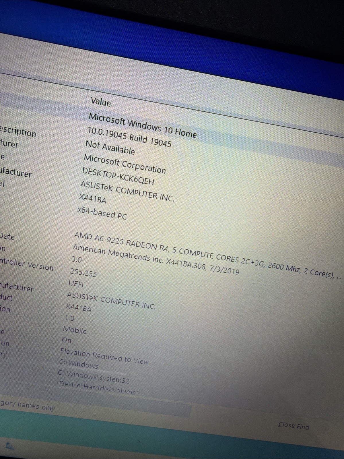 Asus Vivobook Max X441BA 14″ Laptop AMD A6-9225 4gb Ram 500gb HDD Windows 10 H