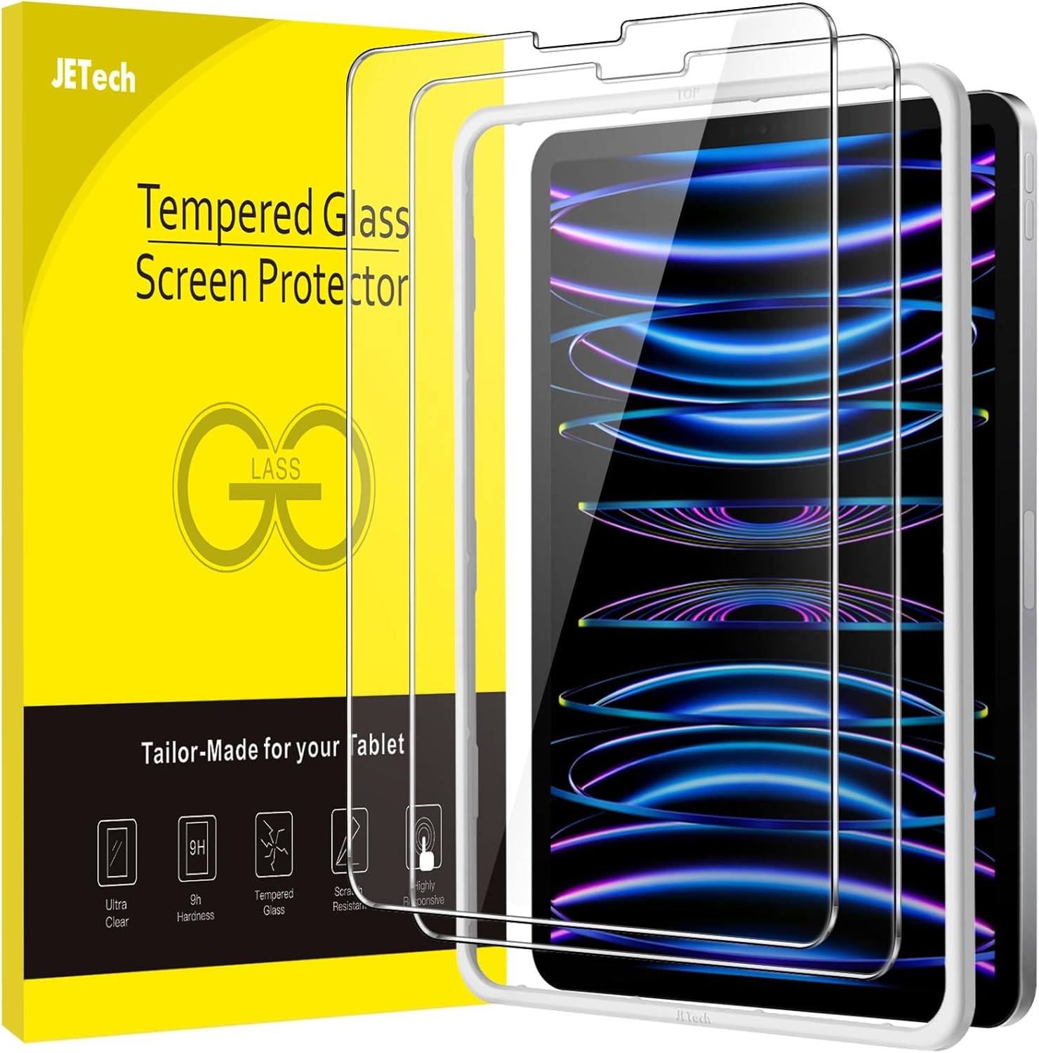 Screen Protector for iPad Pro 12.9-Inch (2022/2021/2020/2018 Model) HD Clear 2-P