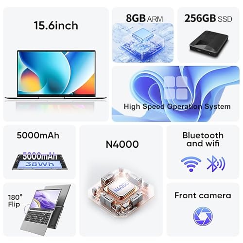 15.6″ School Laptop,Compatible With Windows 11 Laptop Computer for XN4000