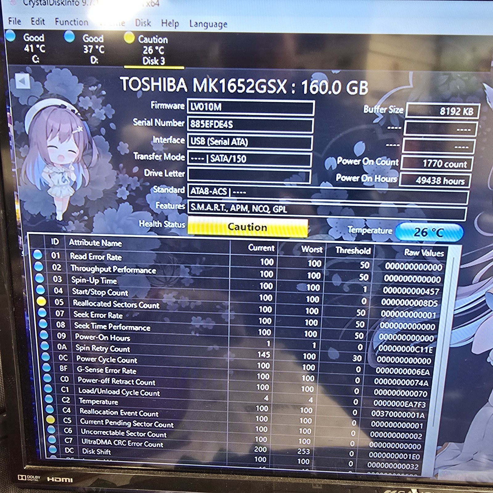 Toshiba Satellite L355D-S7815 17″ Laptop AMD QL-60 3GB 160GB Win7 COA