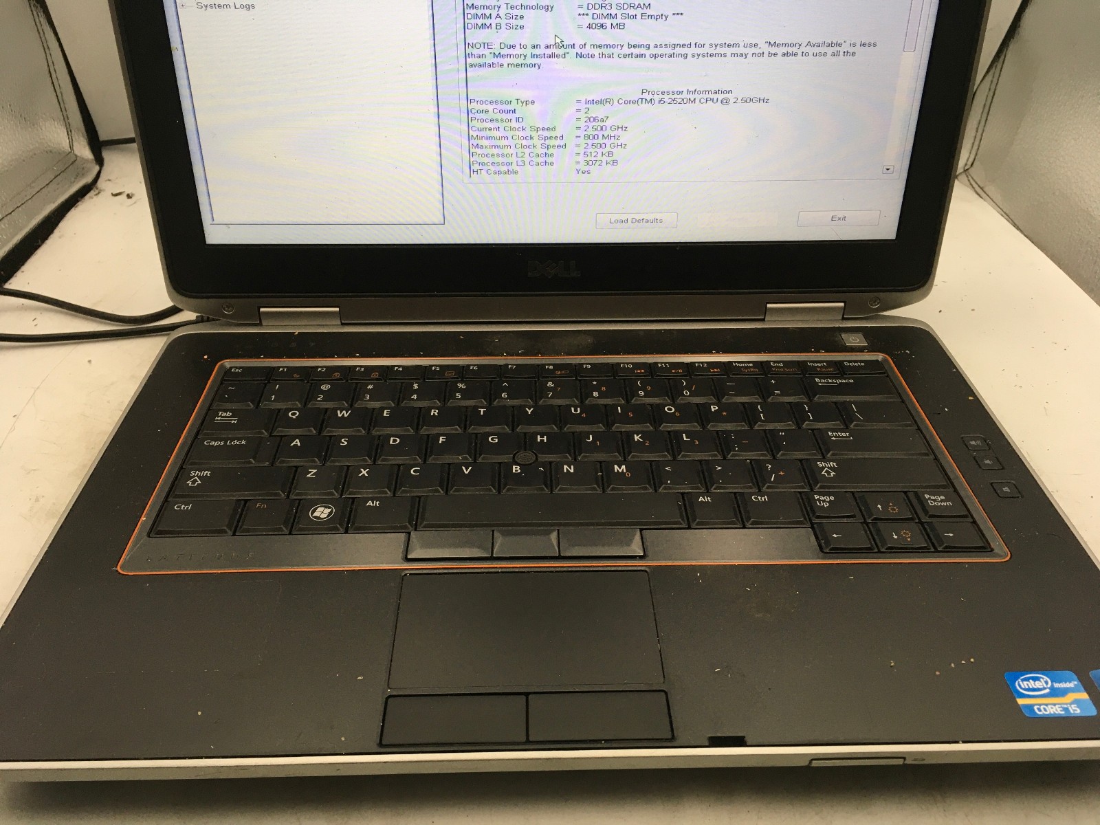 DELL LATITUDE E6420 – BOOTS TO BIOS – INTEL I5 2520M – NO RAM – READ DESC – BB!