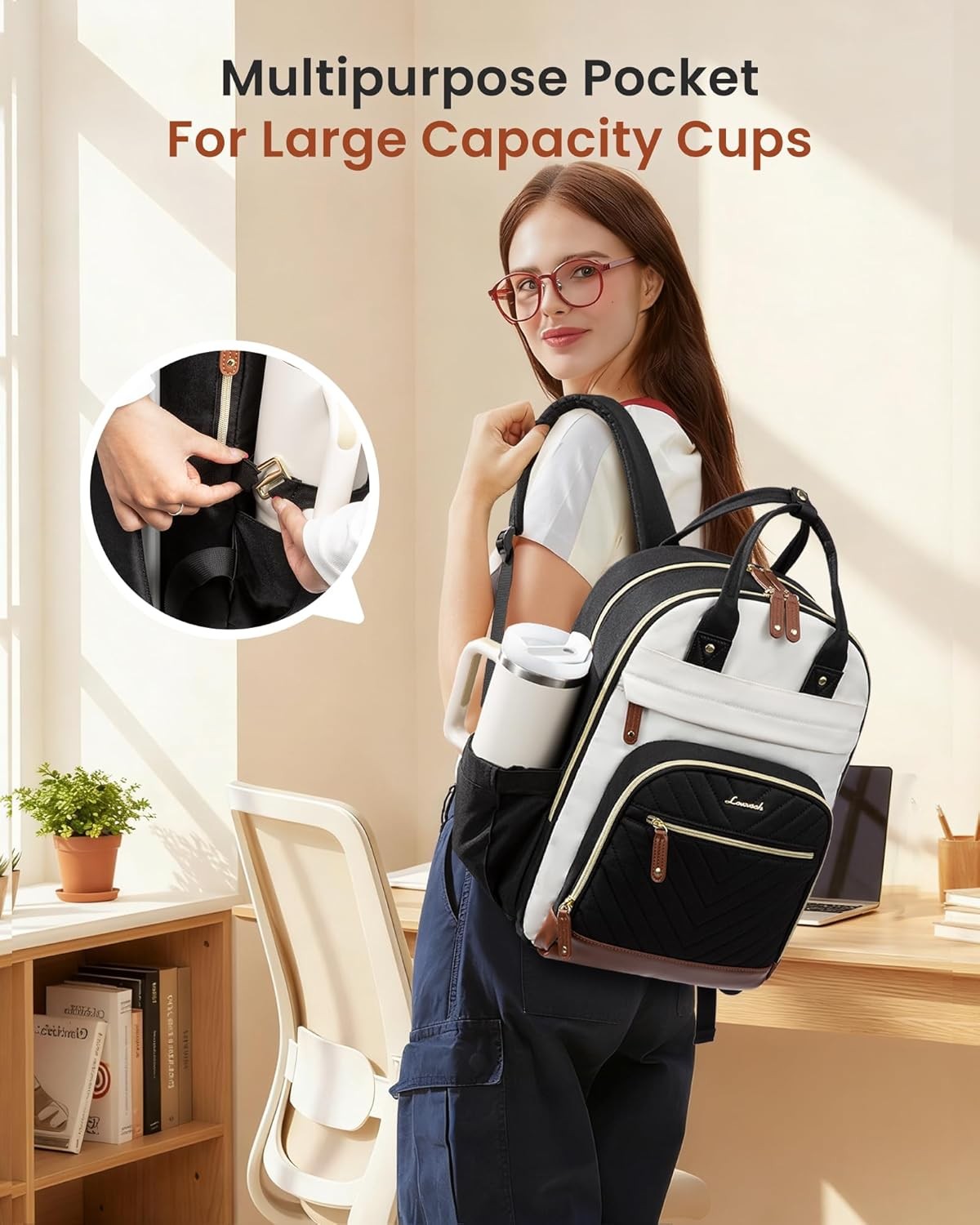 15.6 inch Waterproof Work Travel Backpack Computer Laptop Bag for Women & Men