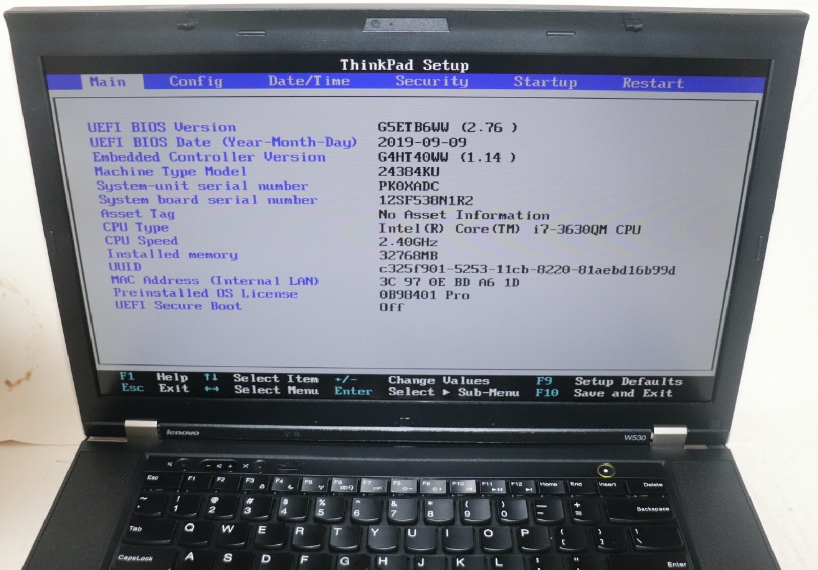 Lenovo ThinkPad W530|Core i7@2.40 GHz|32GB RAM 512SSD|WIN 10. PROF|NVIDIA|Webcam