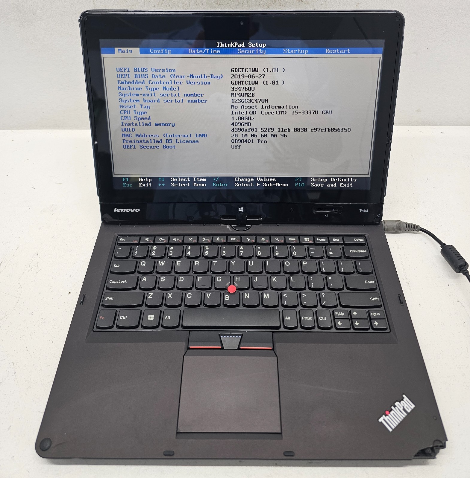Lenovo ThinkPad S230u 12.5″ Laptop Intel Core i5-3337U 4GB Ram NO HD/OS (FL)