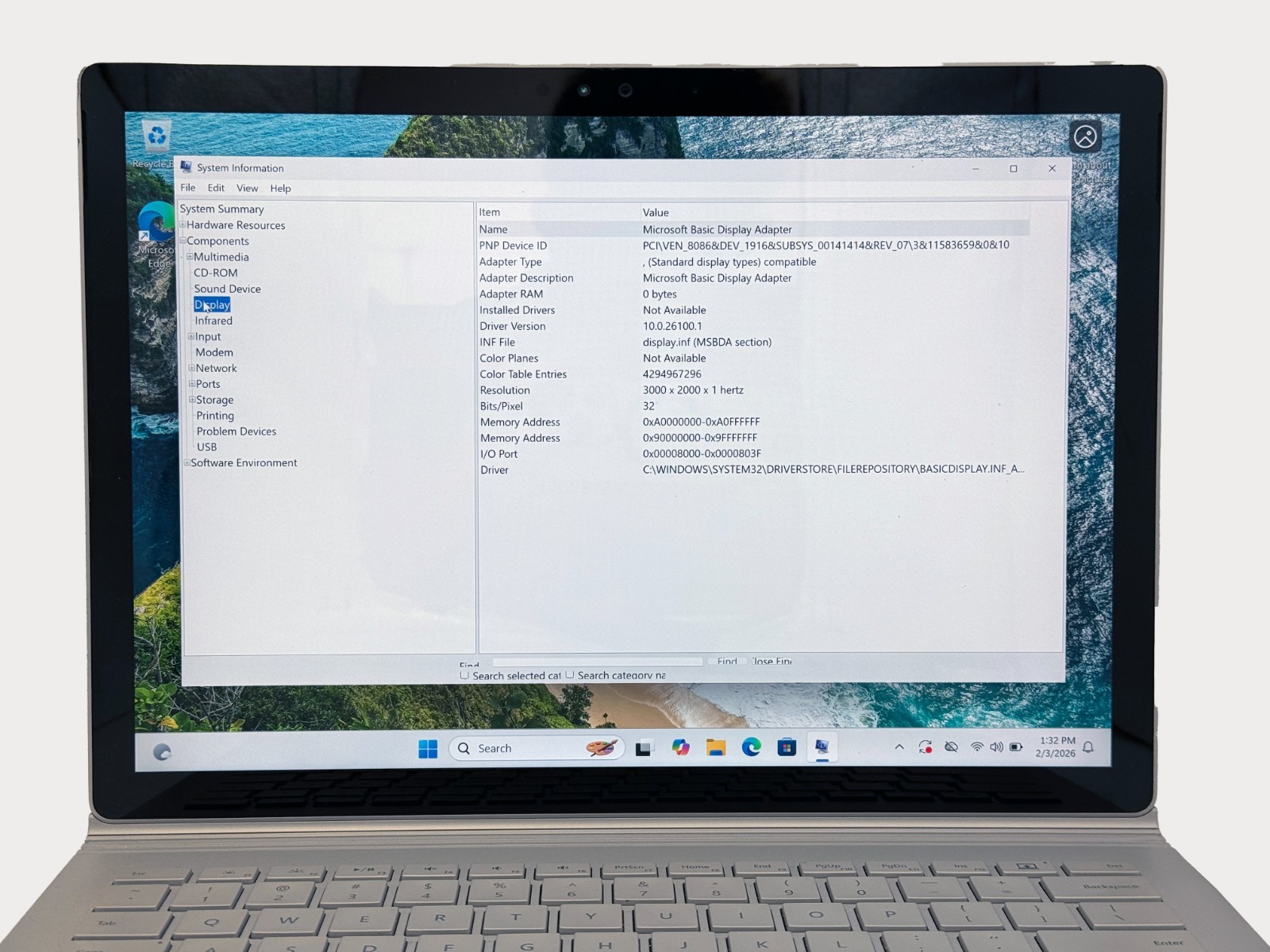 Microsoft Surface Book Intel core i5-6300u 2.4GHz 8GB RAM 128GB SSD Windows 11