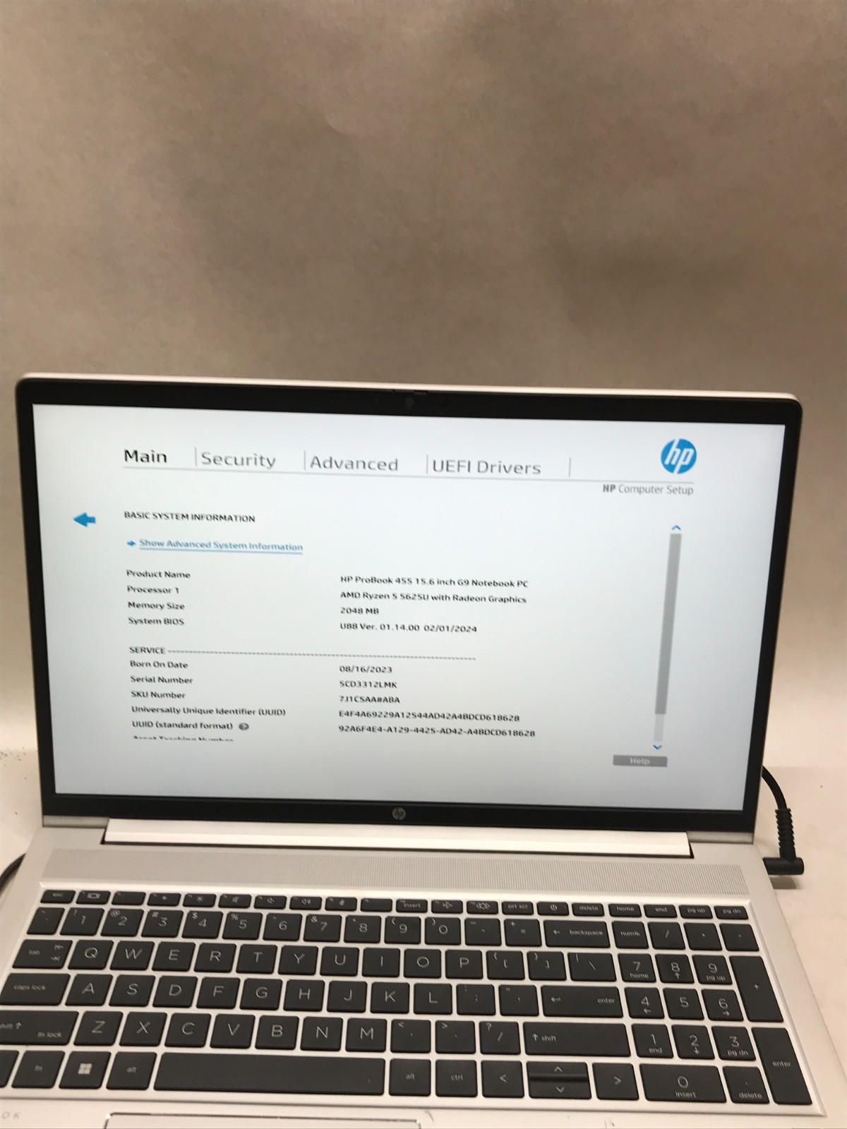 HP ProBook 455 G9 15″ AMD Ryzen 5 5625U NO RAM NO SSD/OS For Parts BENT LID – DW