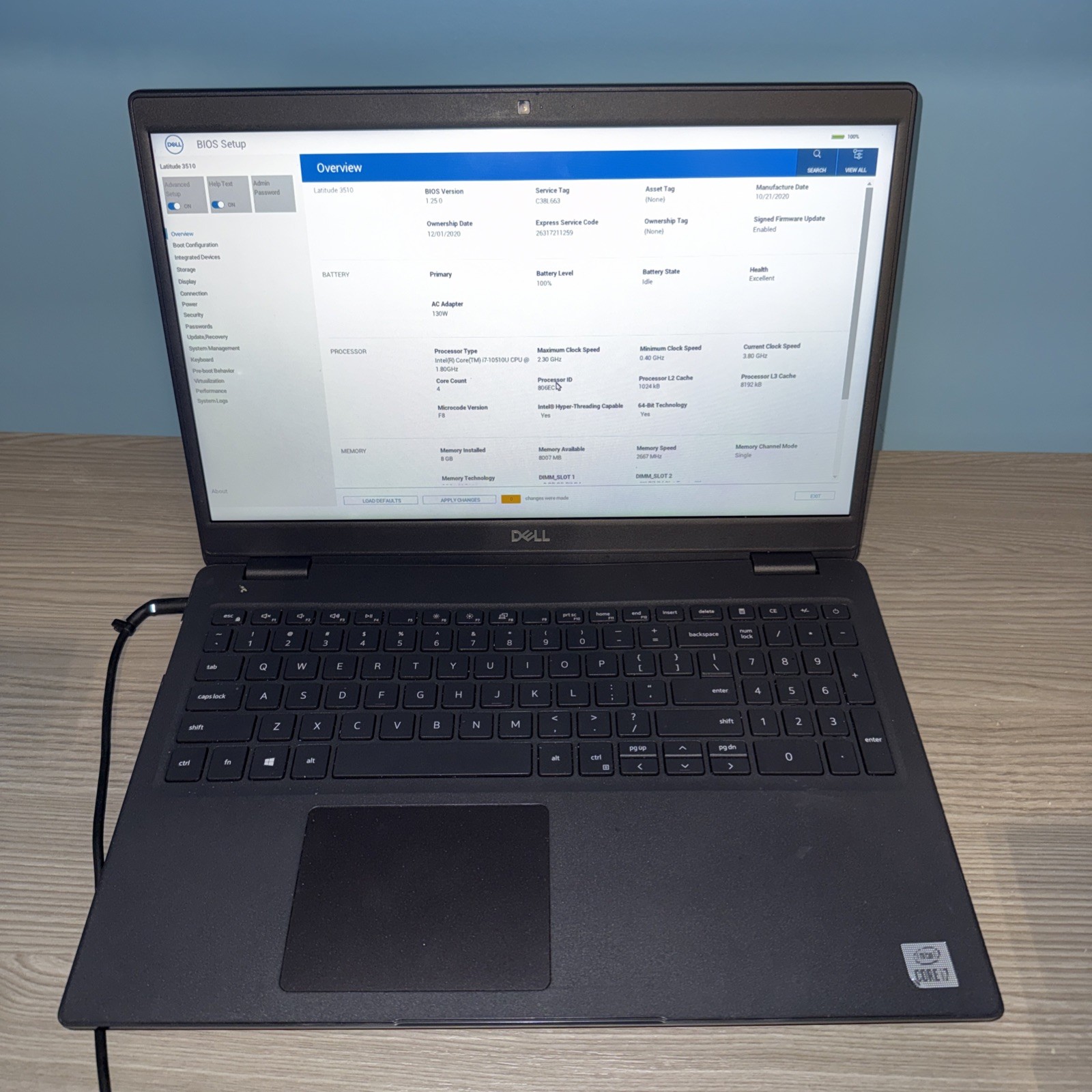 Dell Latitude 3510 15.6″ FHD i7-10510U 8GB RAM No OS/SSD Excellent Battery
