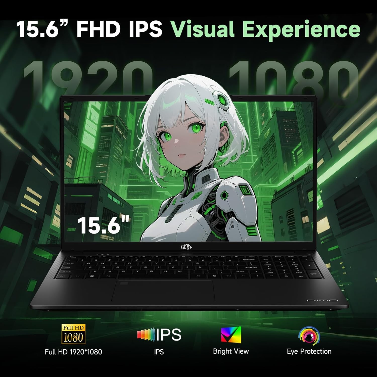 NIMO 15.6 IPS FHD Gaming-Laptop AMD Ryzen 7 7735HS 16GB DDR5 RAM 512GB SSD Win11