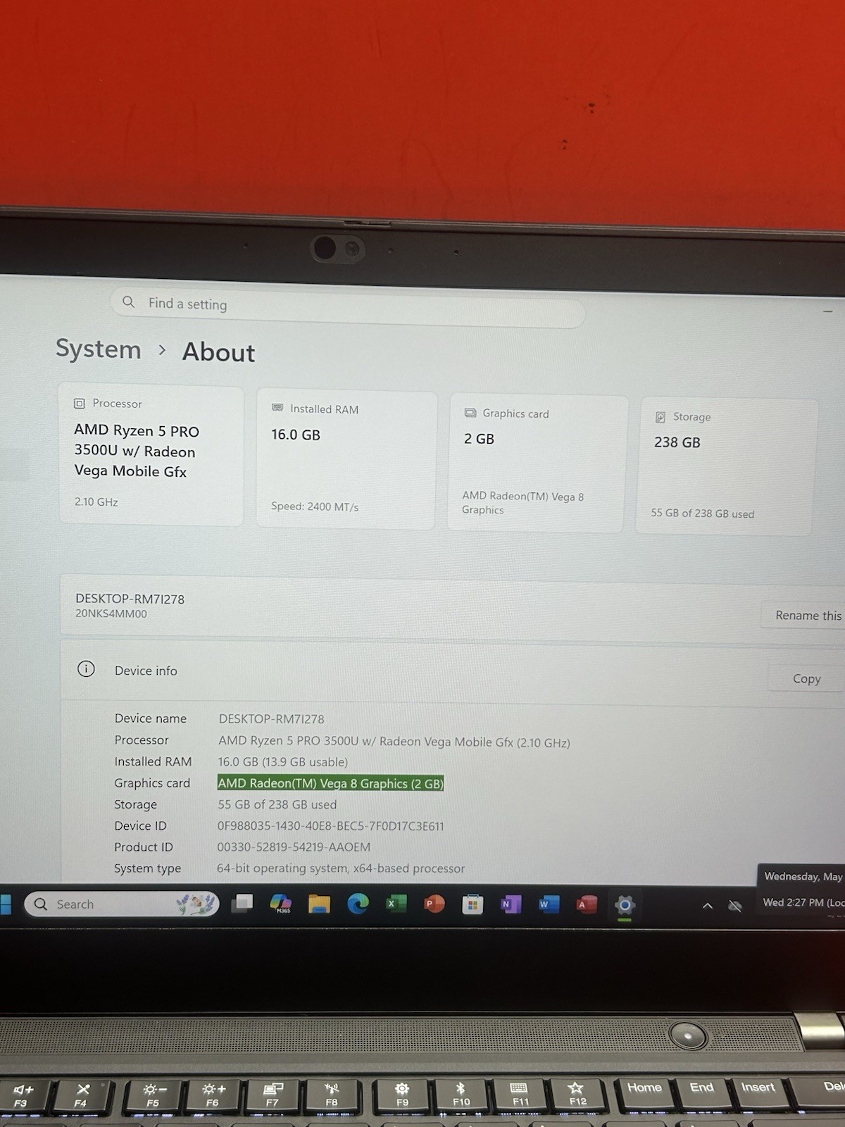 Lenovo ThinkPad T495 Ryzen 5 Pro 3500U, 16GB RAM, 256GB NVMe, Windows 11 Pro