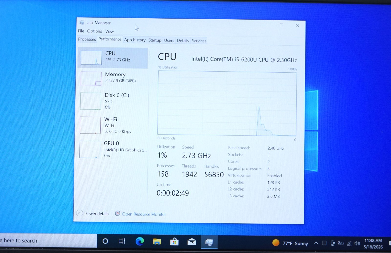 Dell Latitude E5470 14” Laptop – Intel Core i5-6200U 8GB RAM 256GB SSD