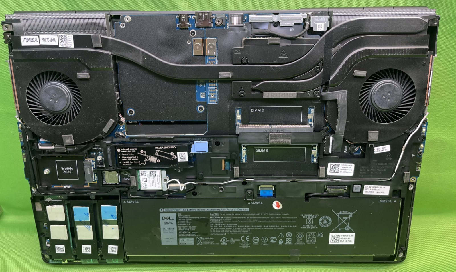 Dell Precision 7750 Intel Core i7-10750H 2.60Ghz/16GB RAM /500GB SSD/Bad Battery