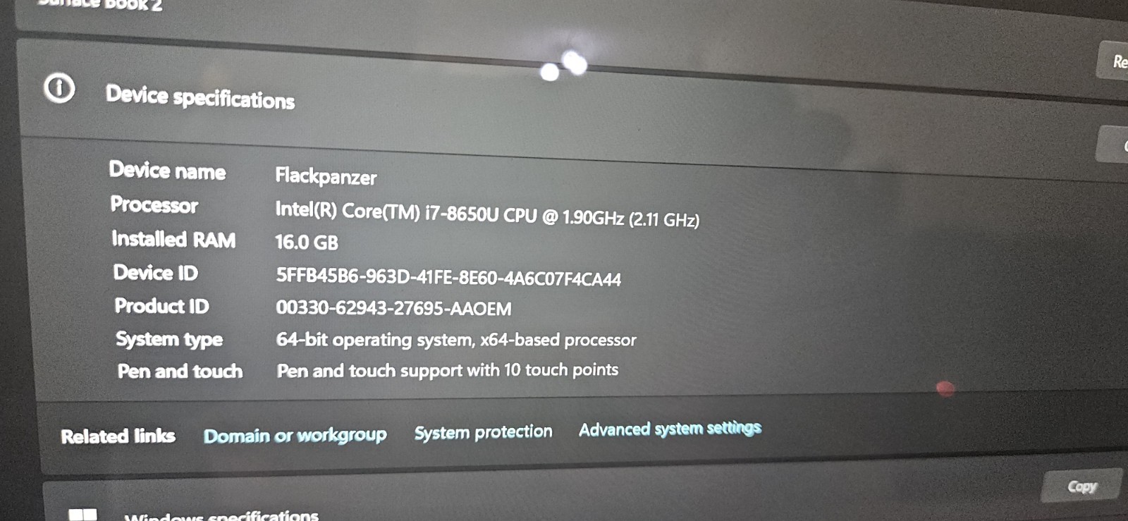 Microsoft Surface Book 2 15″ (256GB, Intel Core i7 8th Gen., 4.20GHz, 16GB)…