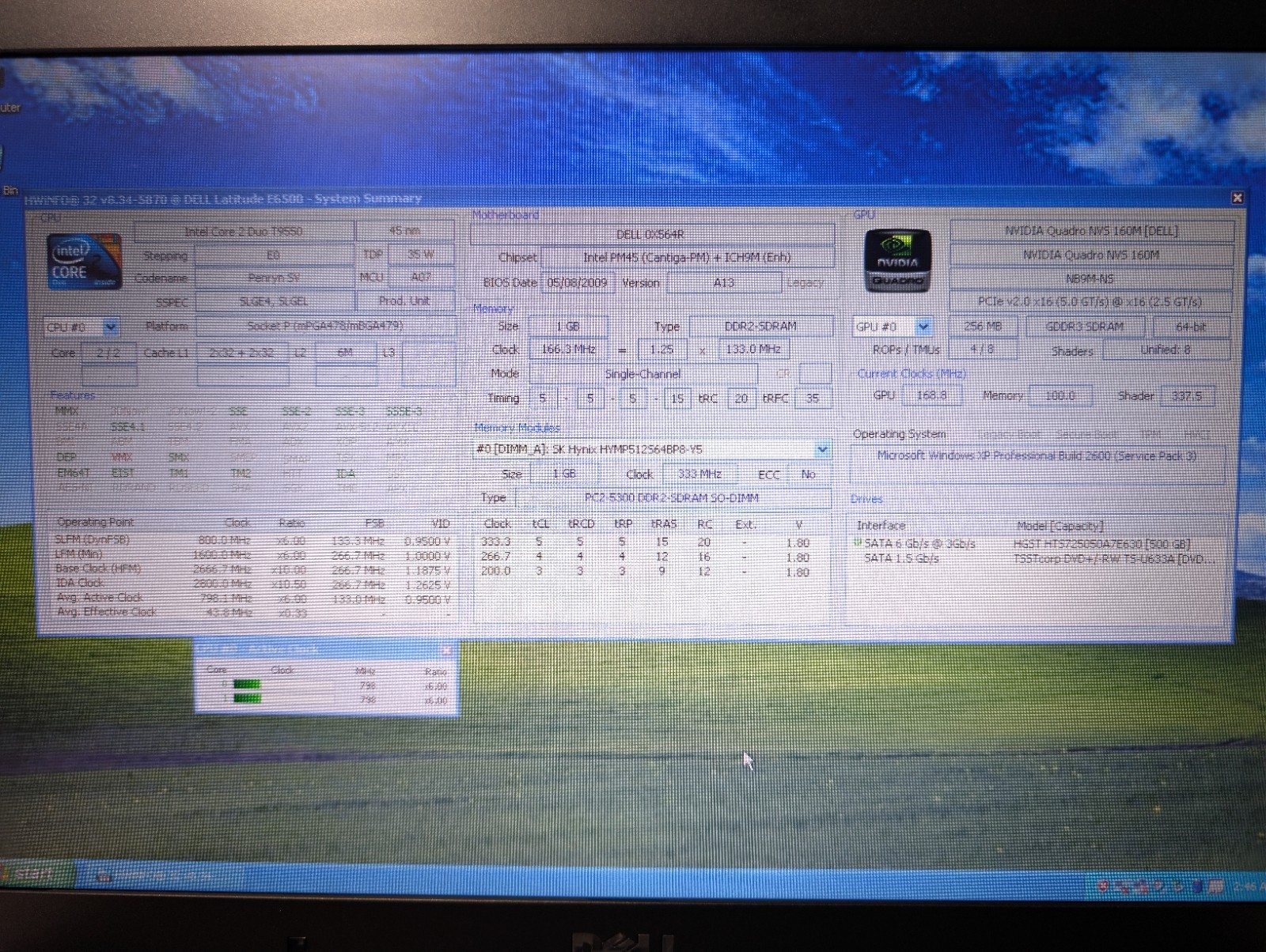 DELL LATITUDE E6500 | Core 2 Duo T9550 1GB RAM 500GB HDD | NVIDIA 160M | Win XP
