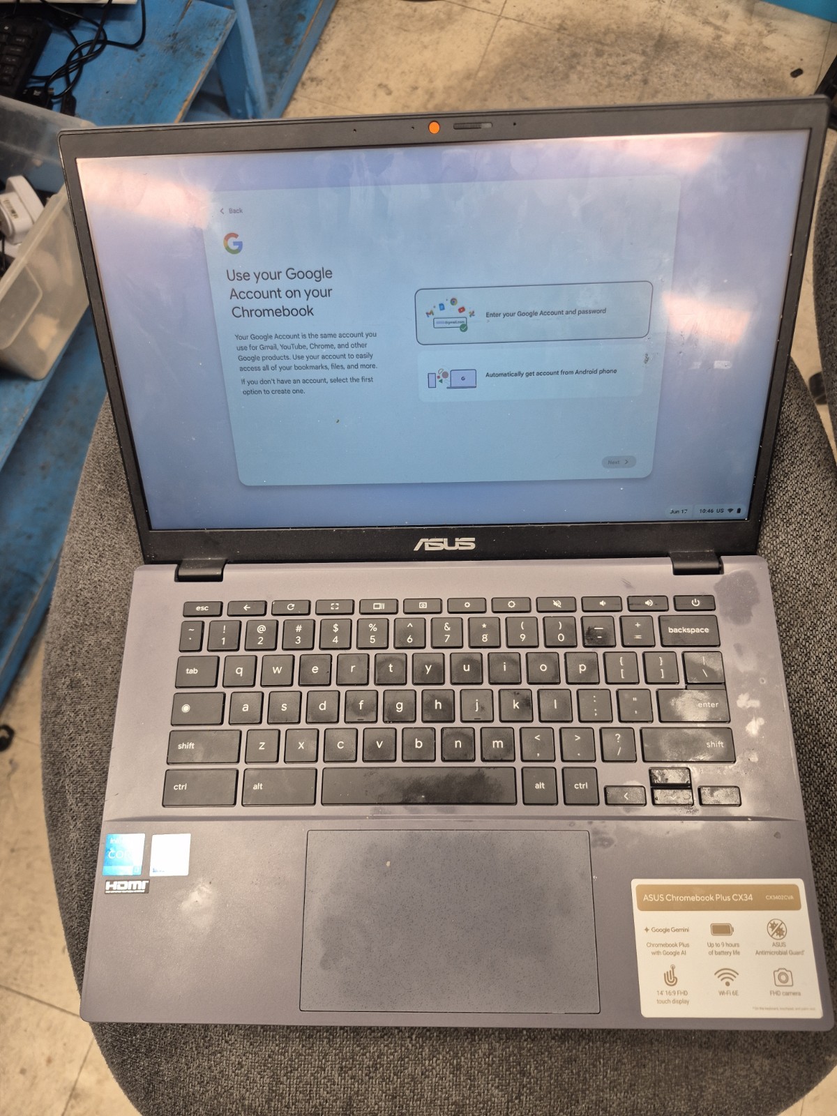 ASUS Chromebook Plus CX3402CV 14″ FHD i5-1334U 8GB DDR5 128GB SSD – Rock Grey