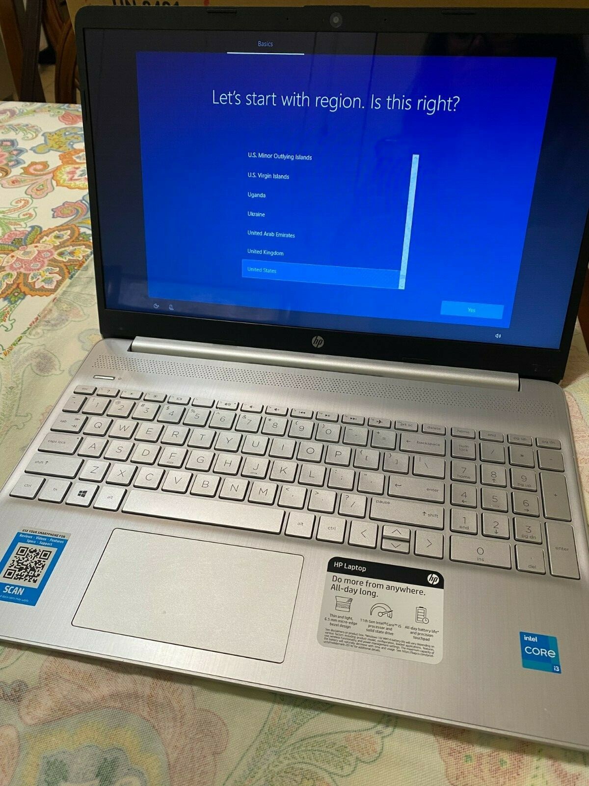 HP 15-DY2074NR 15.6 inch (8GB, Intel Core i3-1115G4, 3.0GHz, 256GB) Laptop – NEW
