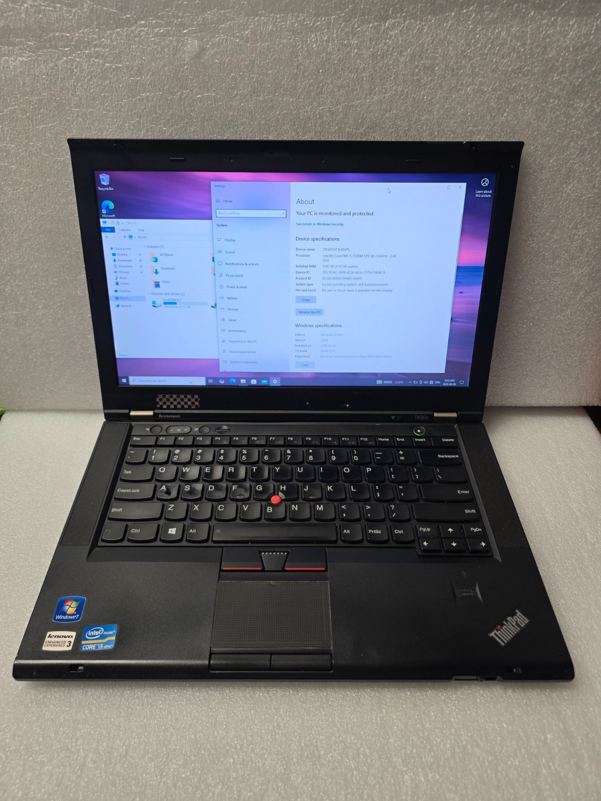 Lenovo ThinkPad T430s 14″ HD+ I5-3320M 120GB SSD 8GB W10P Webcam DVD